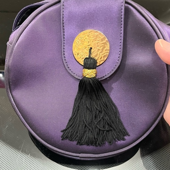 Yves Saint Laurent Handbags - Yves St Laurent Round Bag with Gold Accent- vintage perfume rare bag